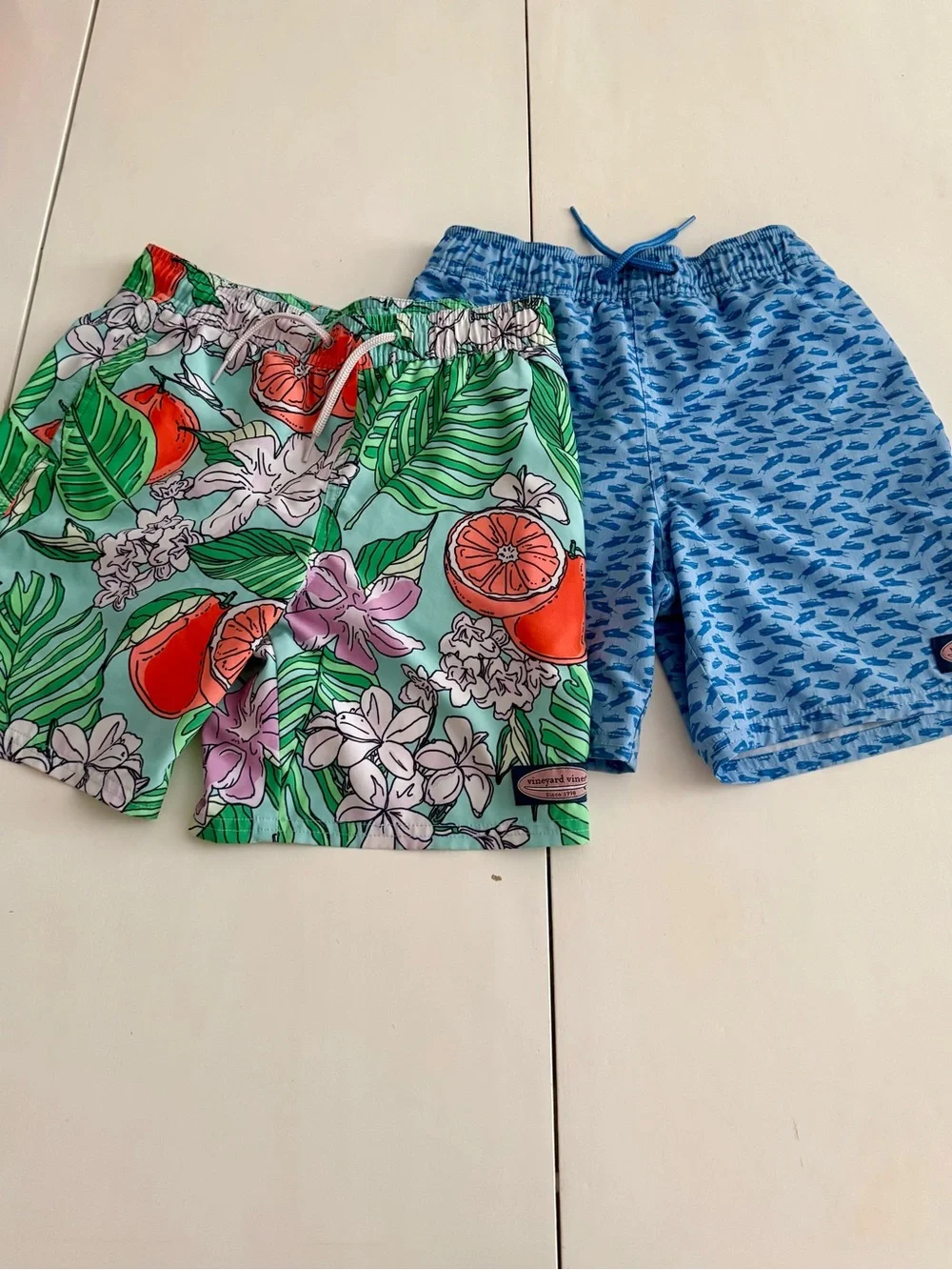 Two great vineyard vines, boys swim trunks